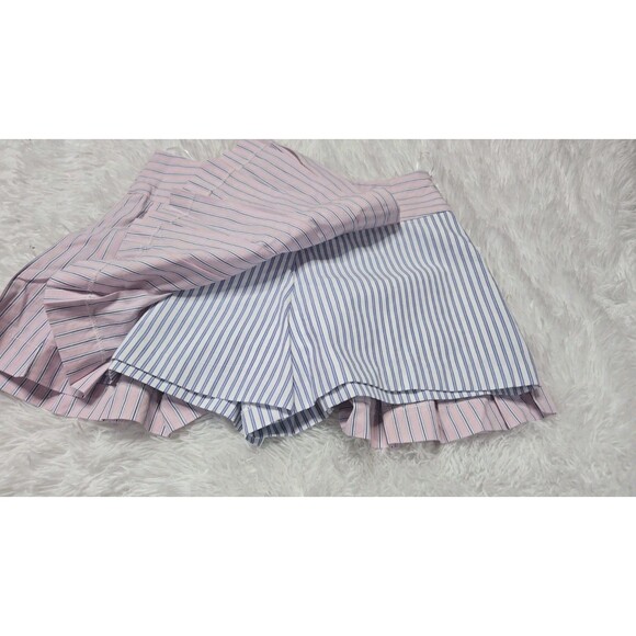 ZARA Striped Wrap Front Cotton Skirt Skorts Size Small - Picture 2 of 8